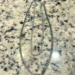 Stainless steel layered chain necklace